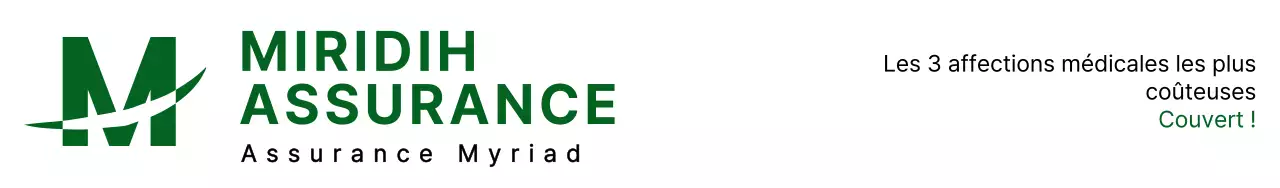 Une conception simple avec un logo vert, le nom de l'assureur et une description du produit d'assurance.