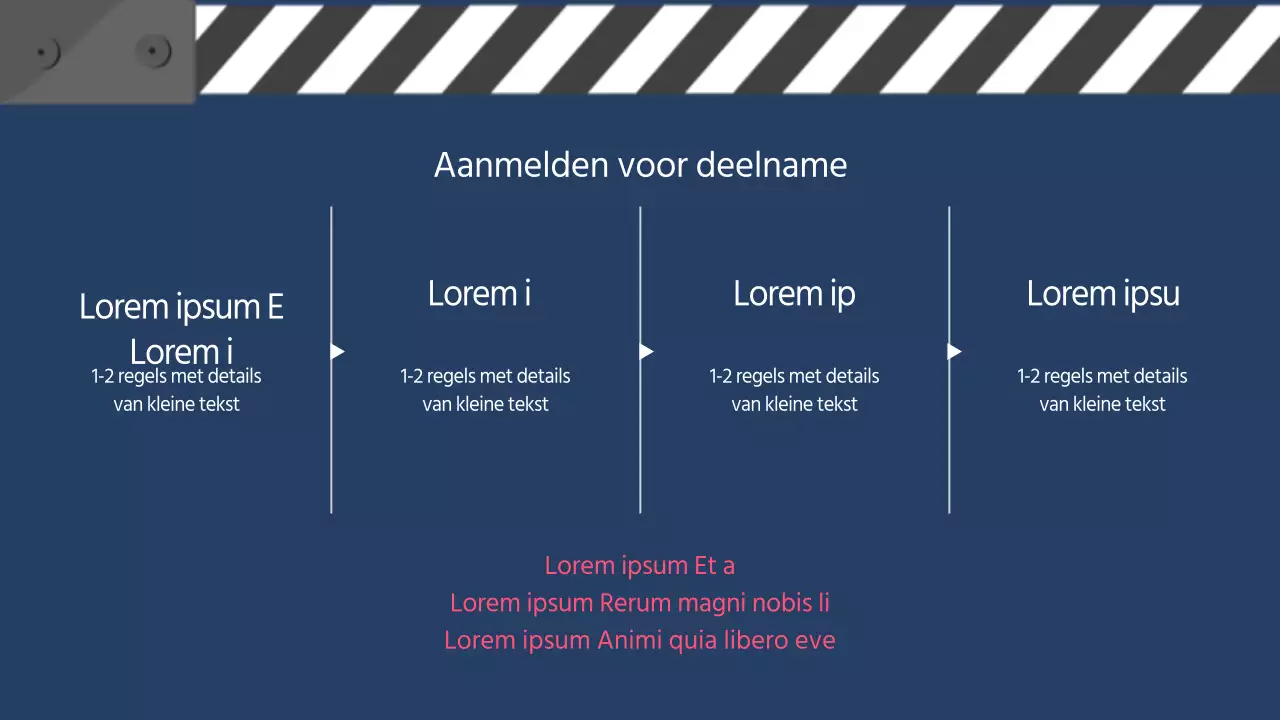 Cinemaconcept-workshop in marine- en roze tinten