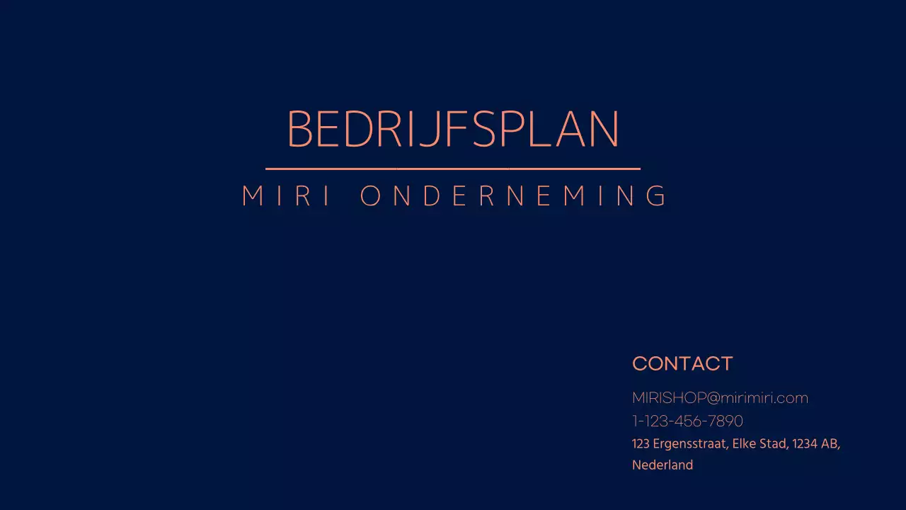 Een navy, gedurfd en schoon businessplan