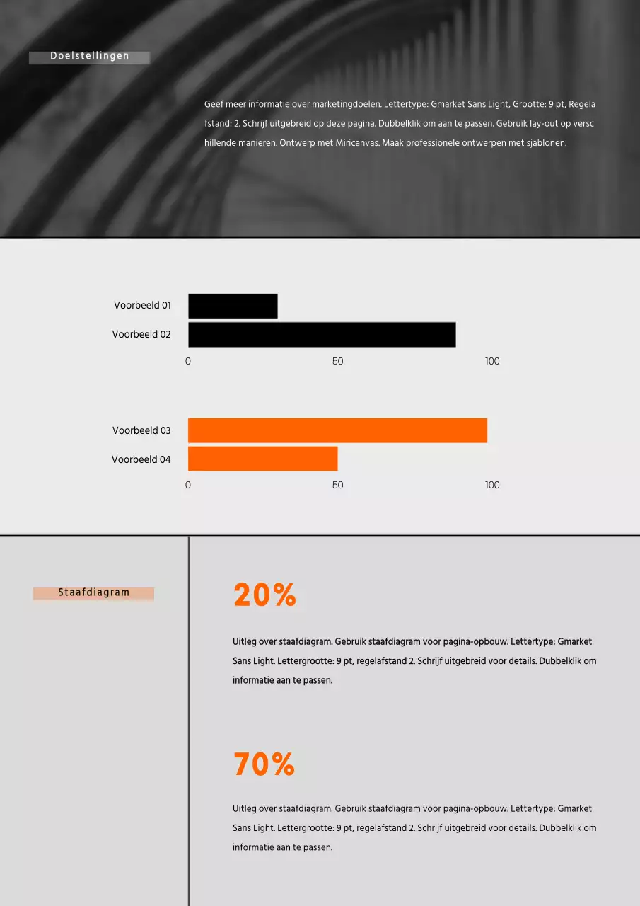 Zakelijk marketingvoorstel met een eenvoudig concept in wit en zwart