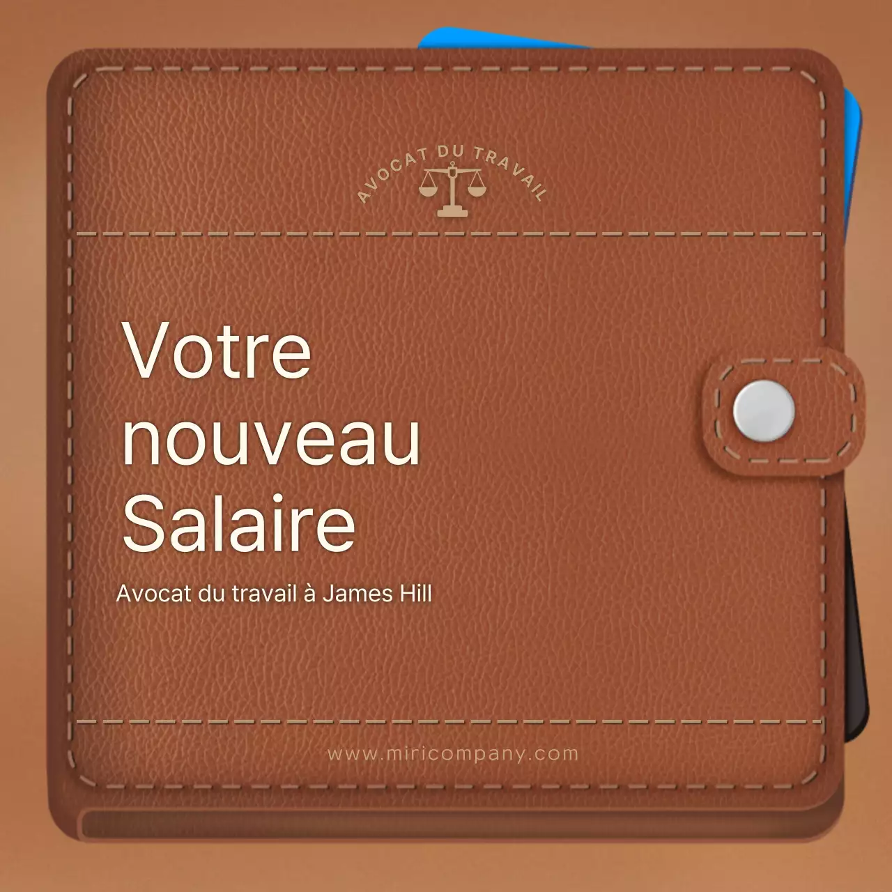 Marron, soignée et changée, la carte promotionnelle de l'avocat en droit du travail de cette année.