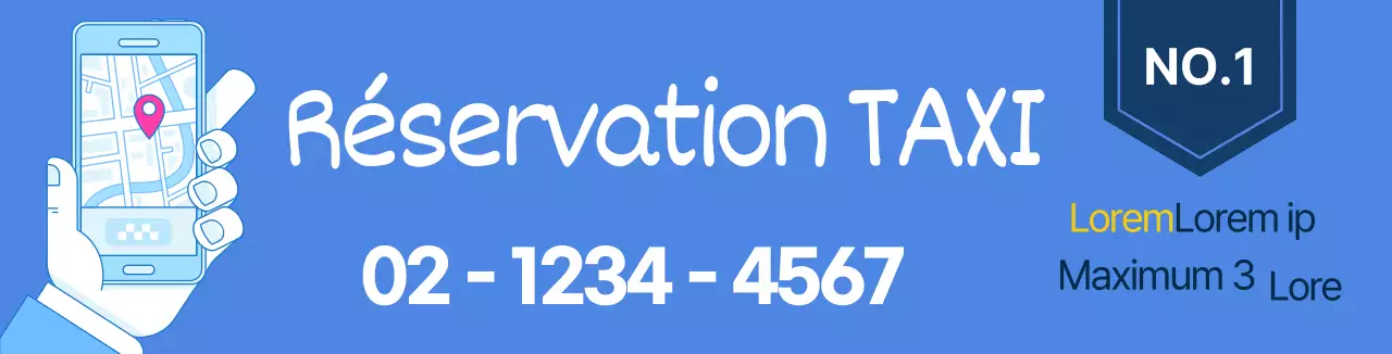 Illustration de la ligne bleue Appeler un taxi Promotion