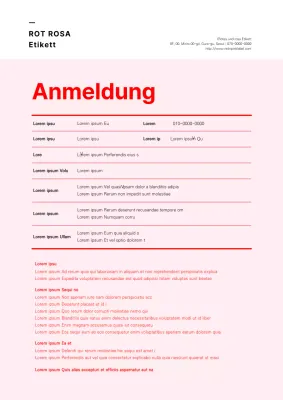 Formatierung des Umtauschdokuments eines Einzelhändlers in rosa-rot