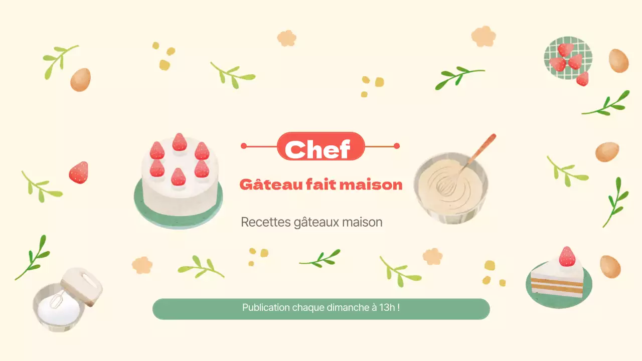 Thème mignon des recettes de pâtisserie maison en vert et multicolore