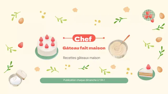 Thème mignon des recettes de pâtisserie maison en vert et multicolore
