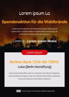 Plakat zur Spendenaktion für den Waldbrand