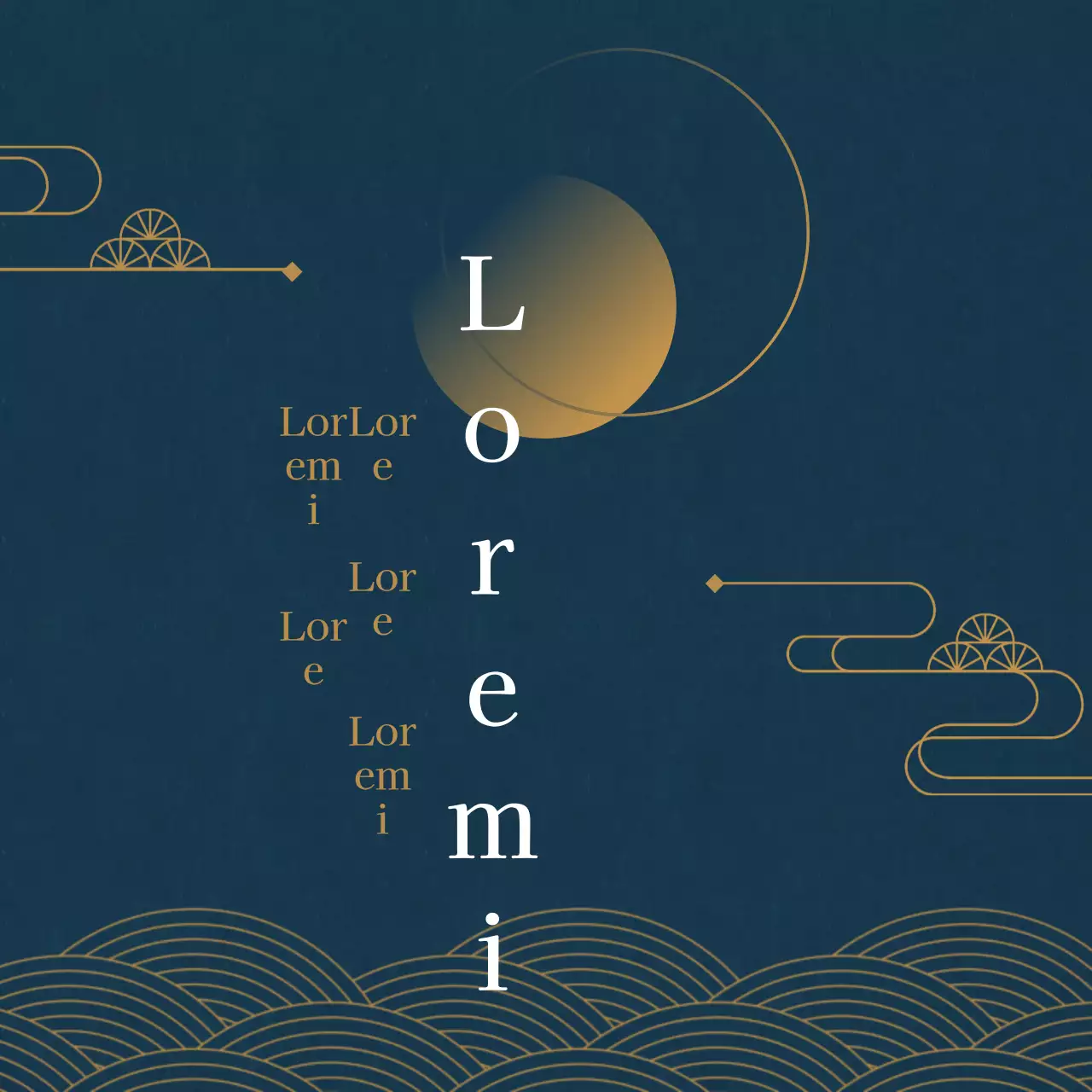 Un simple message de vœux turquoise et jaune pour Chuseok