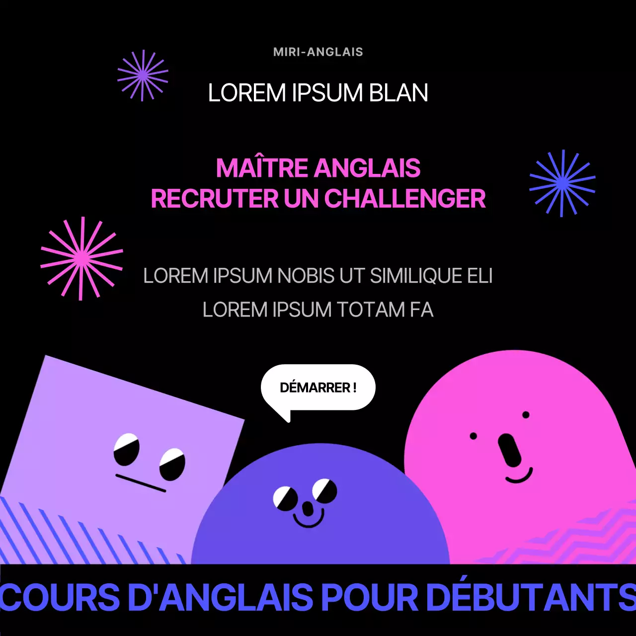 Programme de maîtrise en anglais dans le domaine du noir et du violet