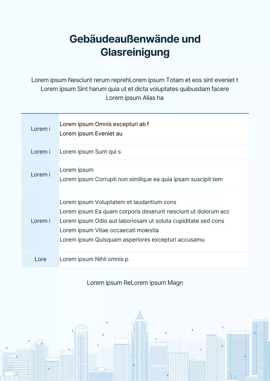 Blaue Gebäudereinigungsanleitung