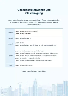 Blaue Gebäudereinigungsanleitung