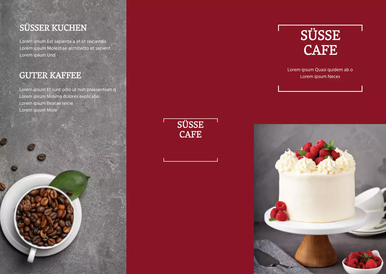 Dessert-Menü-Tafel in fettem Rot