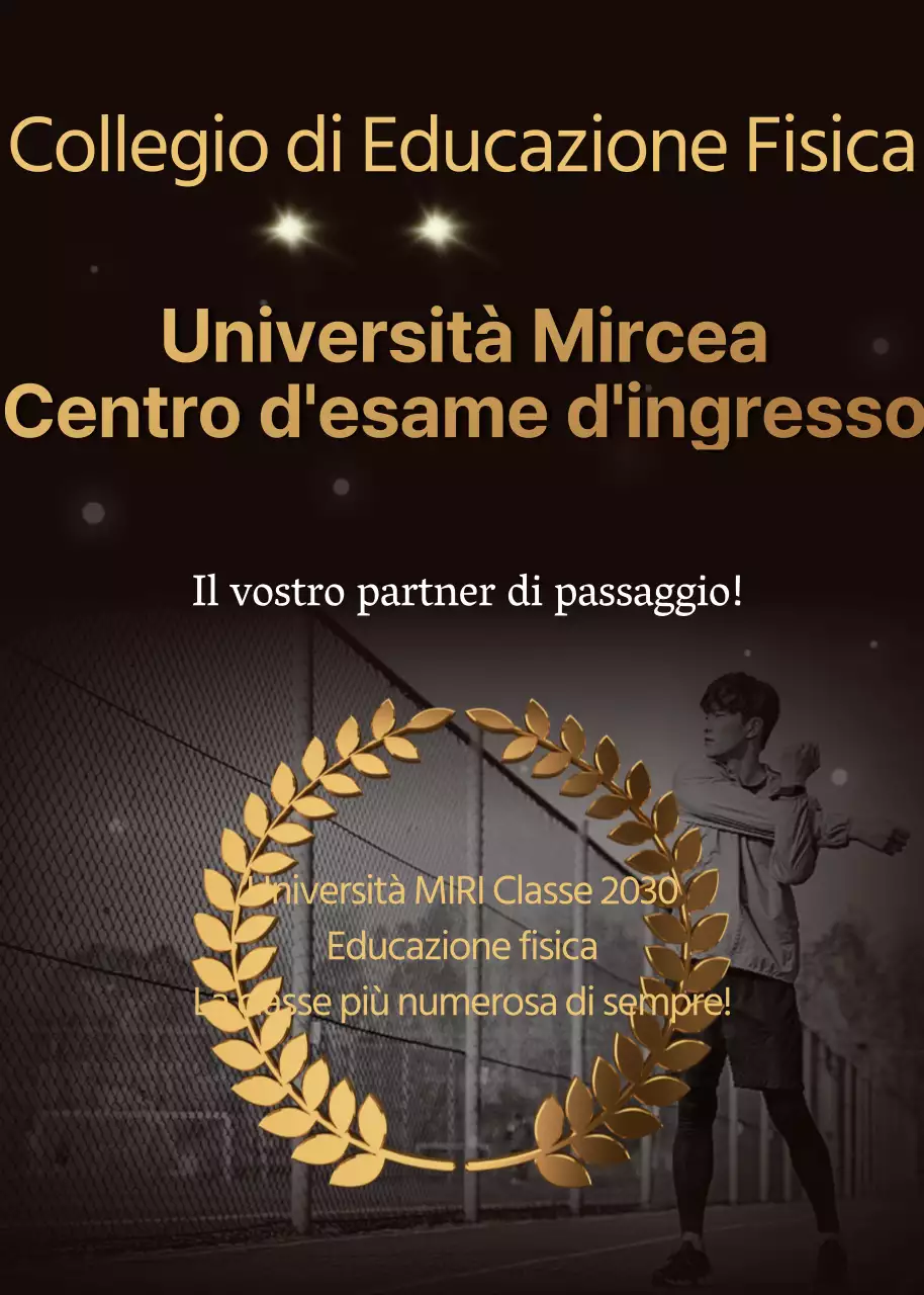 Annuncio dei vincitori dell'esame di ammissione dell'istituto in semplici tonalità marroni e dorate