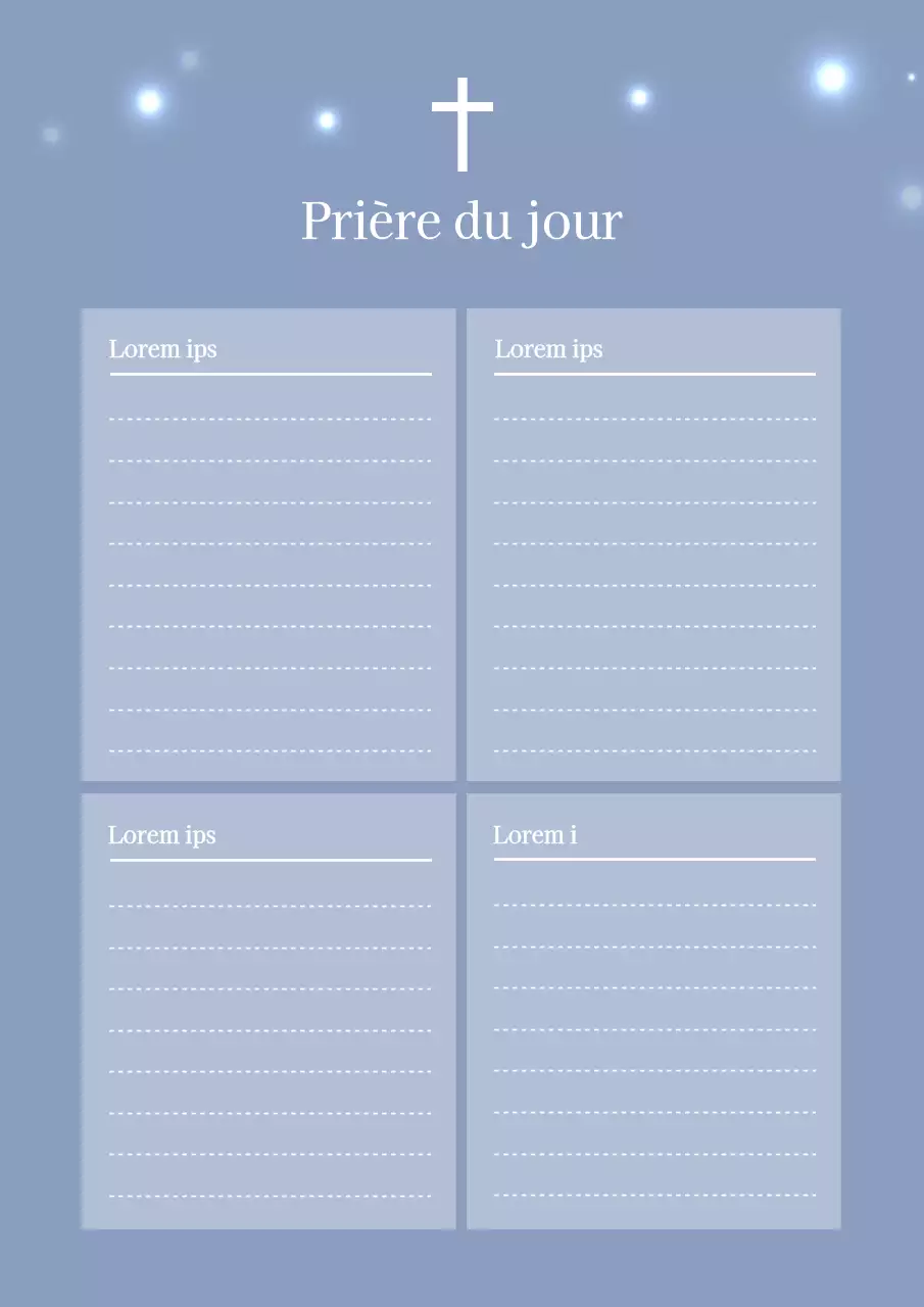 Affiche de l'itinéraire d'une journée simple en bleu