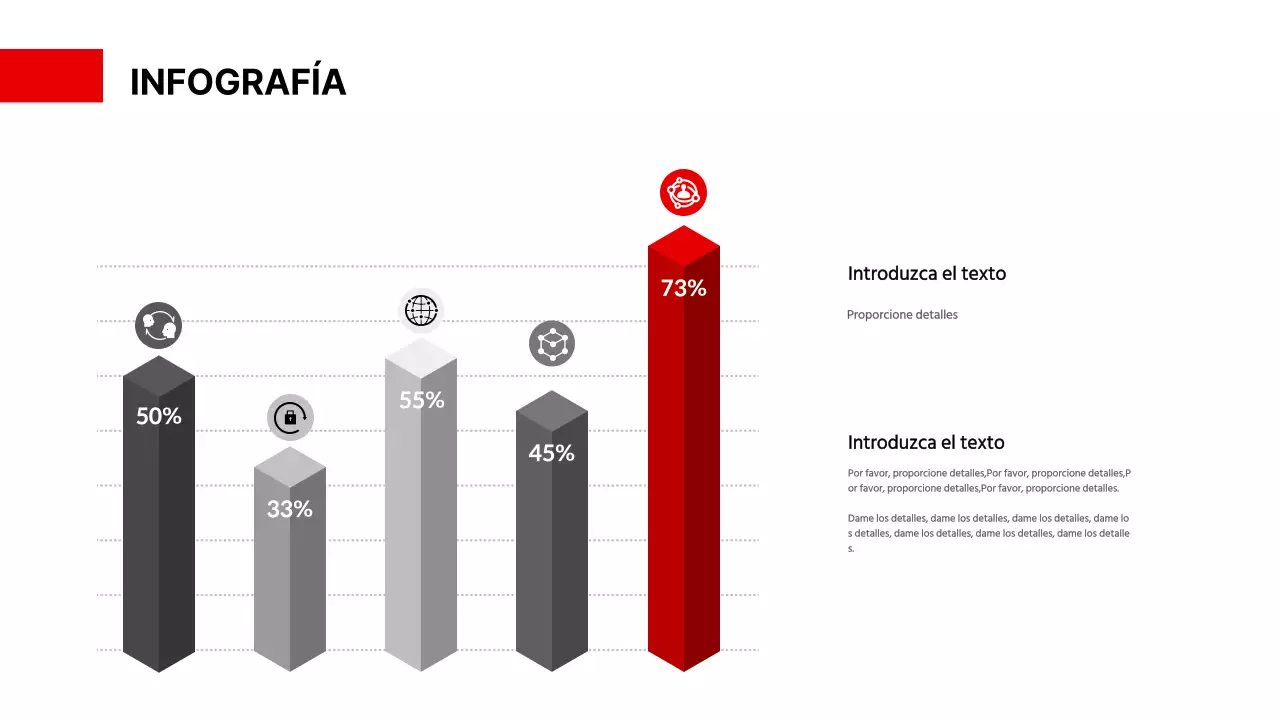 Un gráfico sencillo en rojo y negro