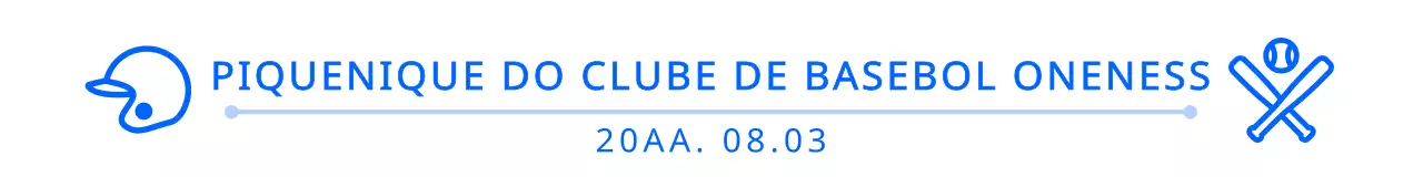 Ícone simples e giro e combinação de texto em azul marinho e branco Estilo de layout Celebração de piquenique de clube de basebol