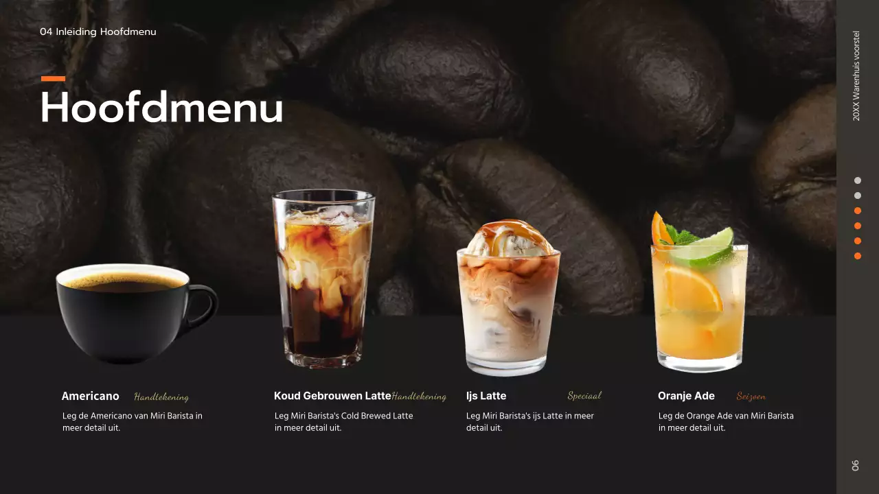 Bruin Eenvoudig Warenhuis Voorstel Presentatie voor een Café