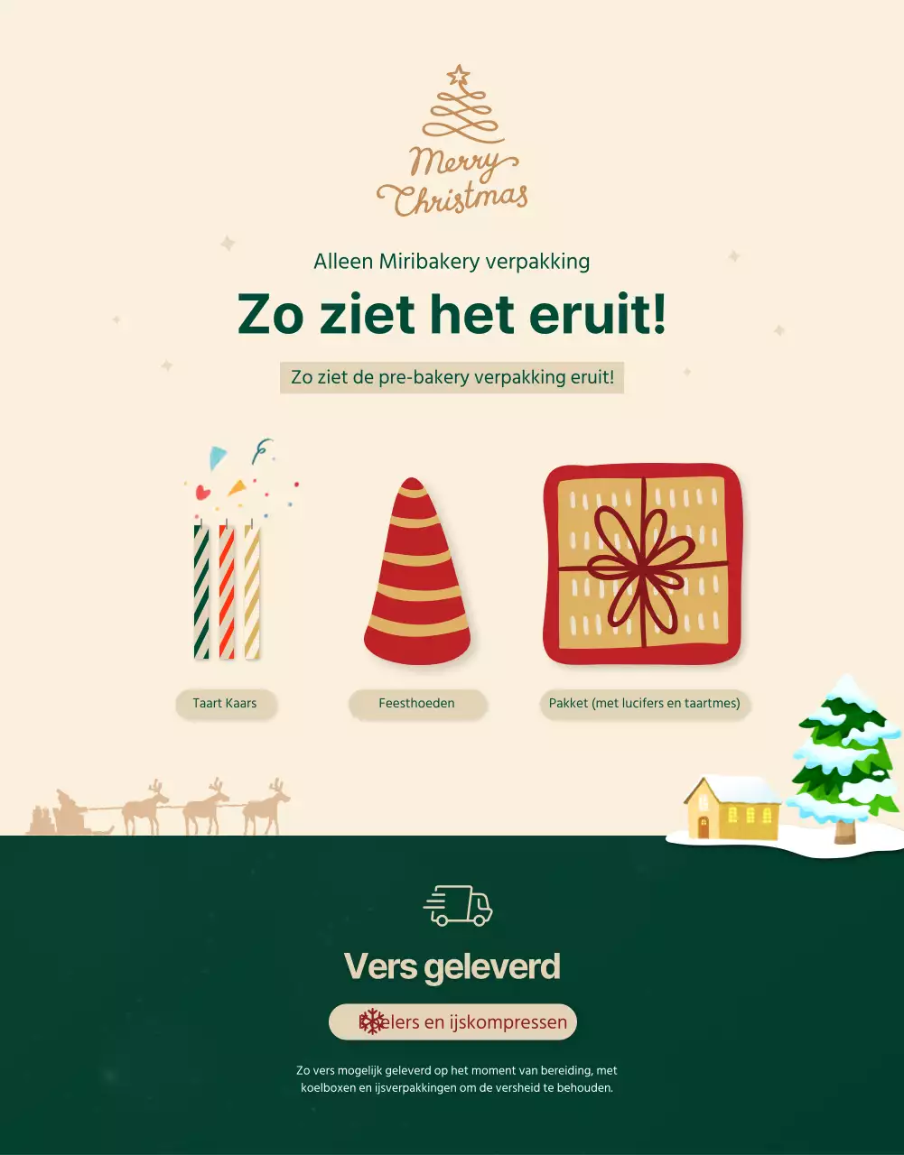 Groene Winter Illustratie Kersttaart Aanpassing Vakantiediner Detailpagina