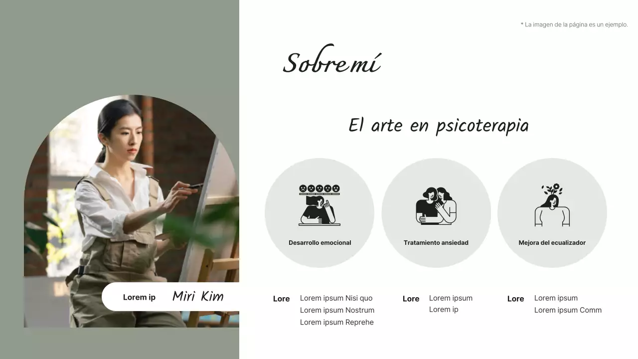 Cartera de profesor de psicología artística verde y sencilla