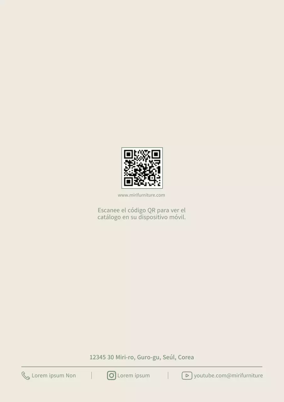 Declaración de marca de muebles modernos en blanco y verde