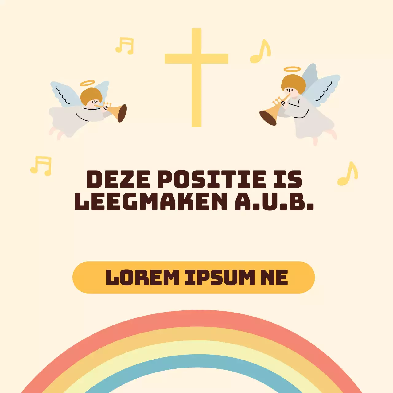 Gele illustratie schattige kerk corona afstand