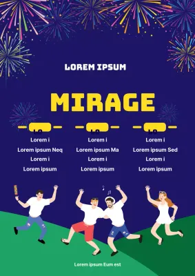 Aankondiging en promotie van festivalagenda van universiteit met illustratie van sodomiserende mensen die plezier hebben