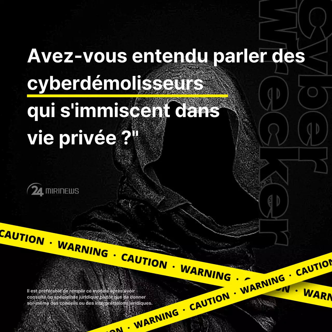 Cyberwrecker avec des lignes d'avertissement noires et jaunes