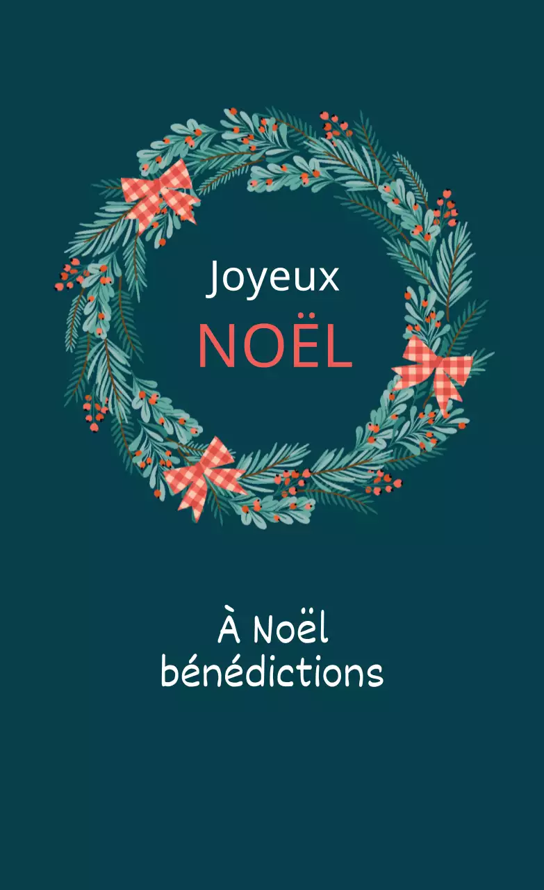 Étiquette de vœux de Noël illustrée rouge turquoise