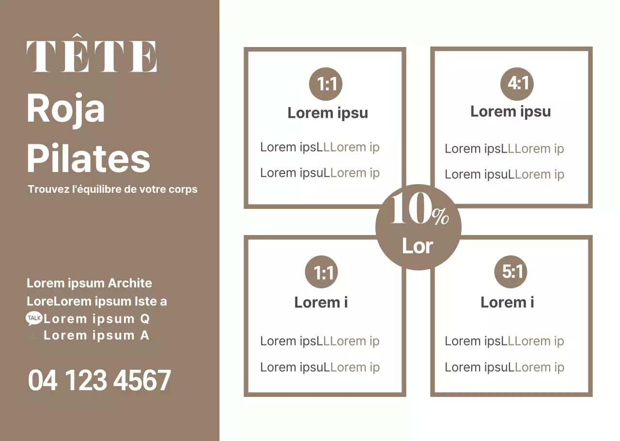 Feuille de transparence pour l'étiquette de prix de l'événement Simple Pilates