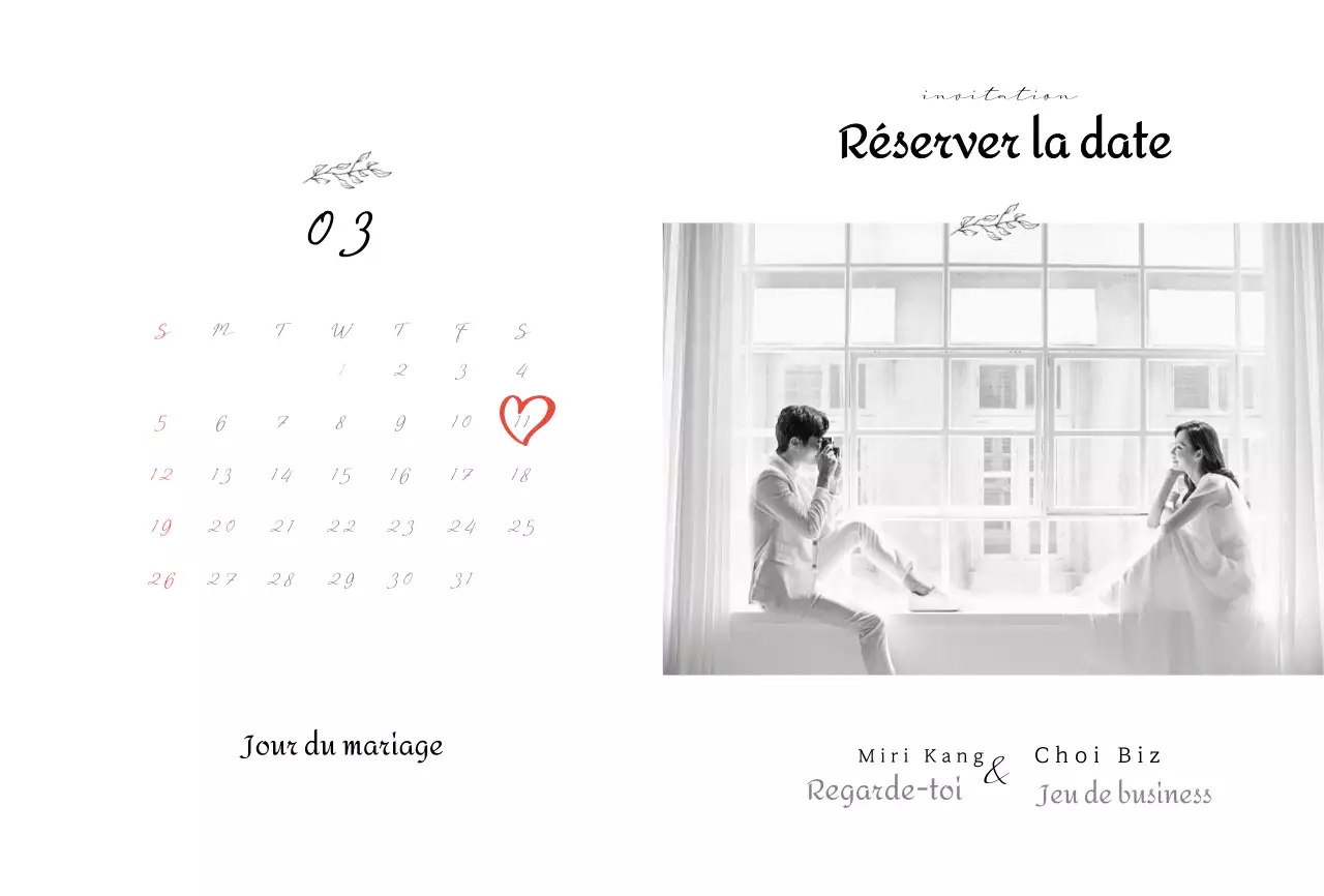 Des invitations de mariage épurées en noir et blanc