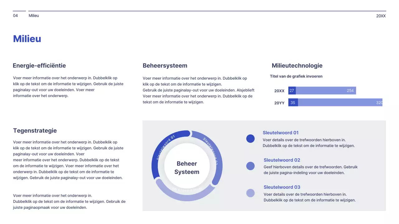 Eenvoudig concept in marineblauw en wit bedrijfsmanagementrapport
