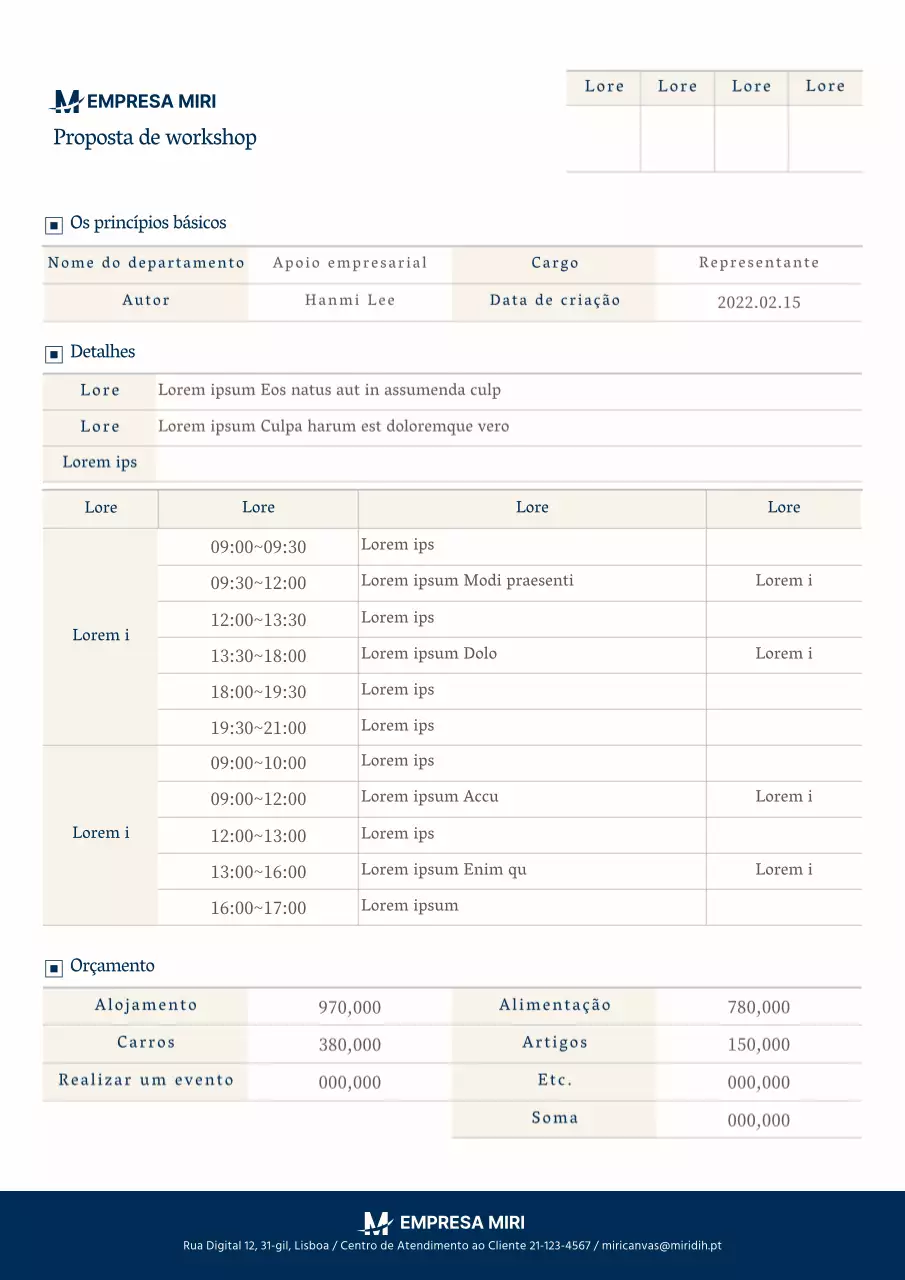 Documentos de planeamento simples