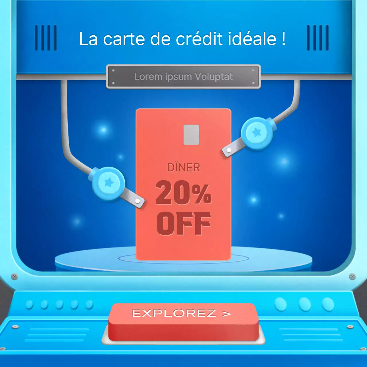 Test de carte de crédit : concept de laboratoire bleu mignon