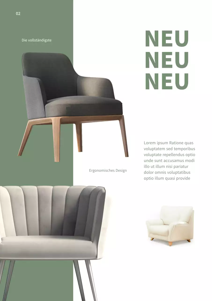 Grüne und weiße moderne Möbel Marke Aussage