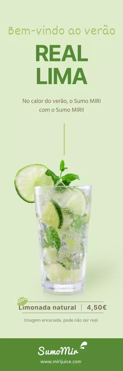 Estandarte verde de limonada de verão