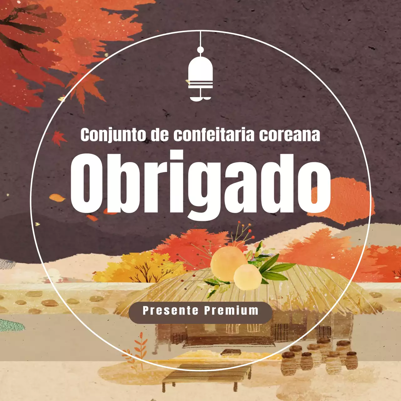 Fundo de ilustração castanho Chuseok ação de graças