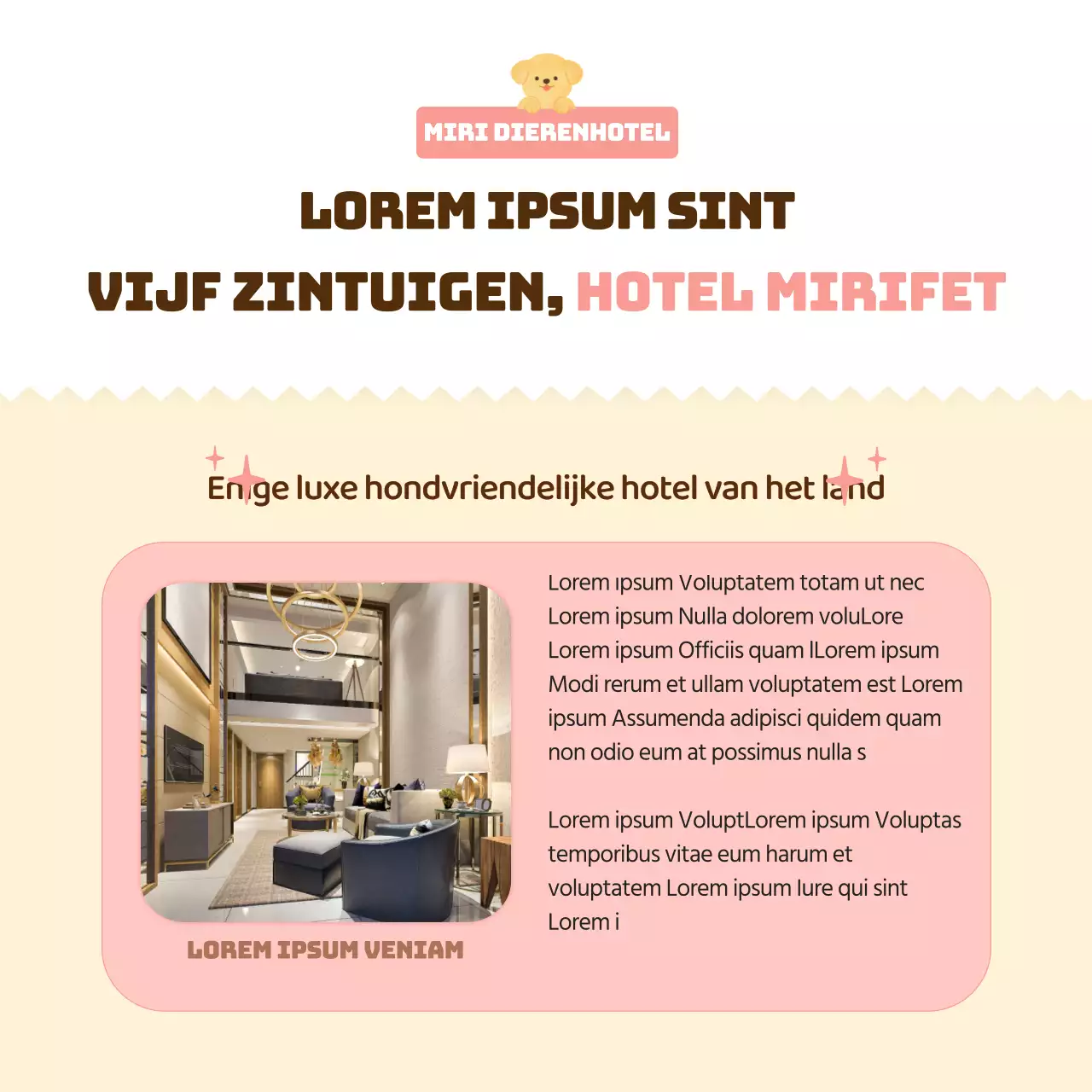 Promoot een roze, warm en knuffelbaar hondenhotel (CardNews)