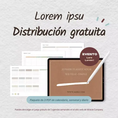 fondo de papel marrón y blanco planificador digital simple evento