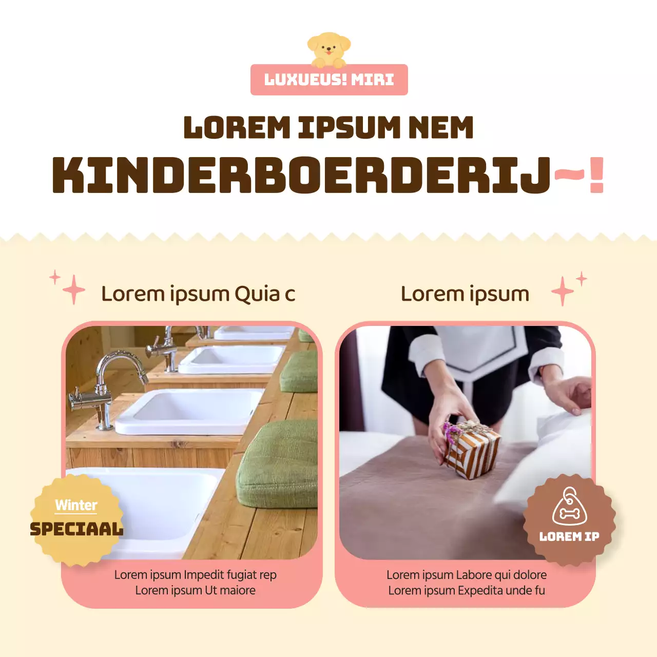 Promoot een roze, warm en knuffelbaar hondenhotel (CardNews)