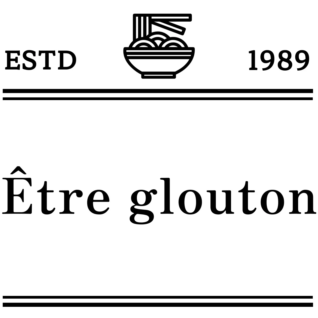 Symboles alimentaires modernes et simples en noir et blanc logo et texte combinaison logo type promotion restaurant chinois