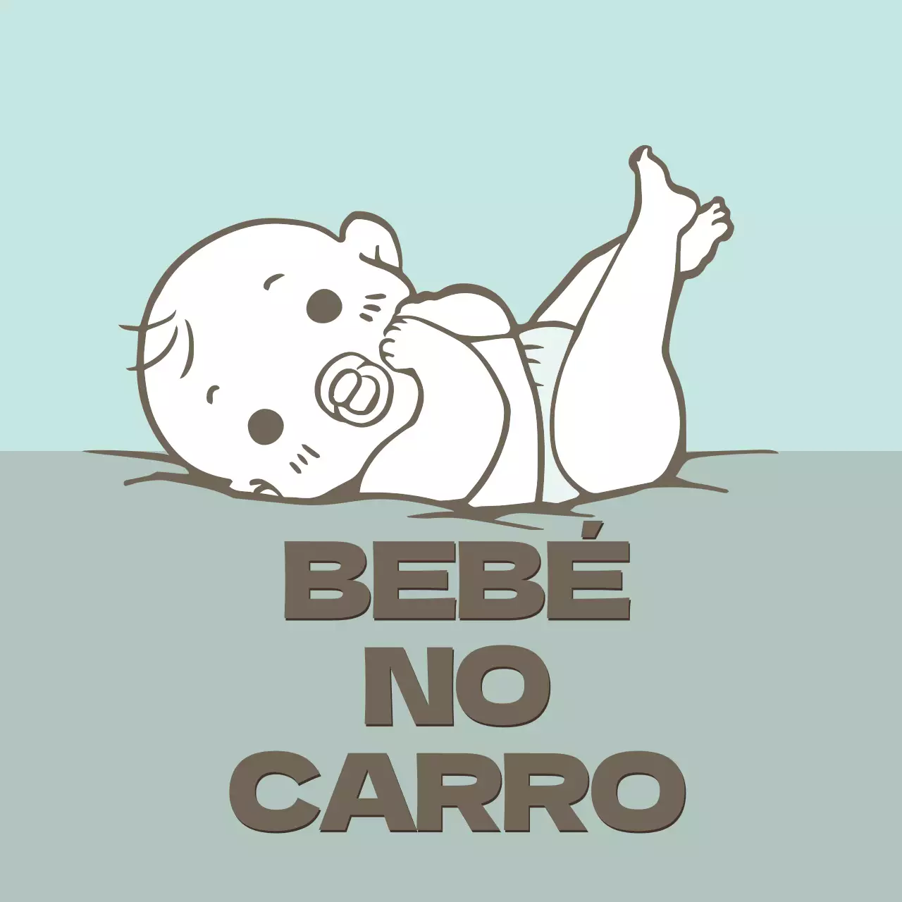Ilustração de um bebé de menta com uma criança no quadro
