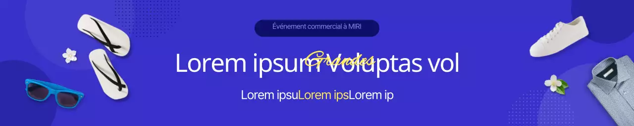 Faites la promotion de votre événement de shopping estival avec un simple concept bleu