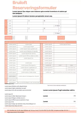 Pastel trouwlocatie boekingsovereenkomst
