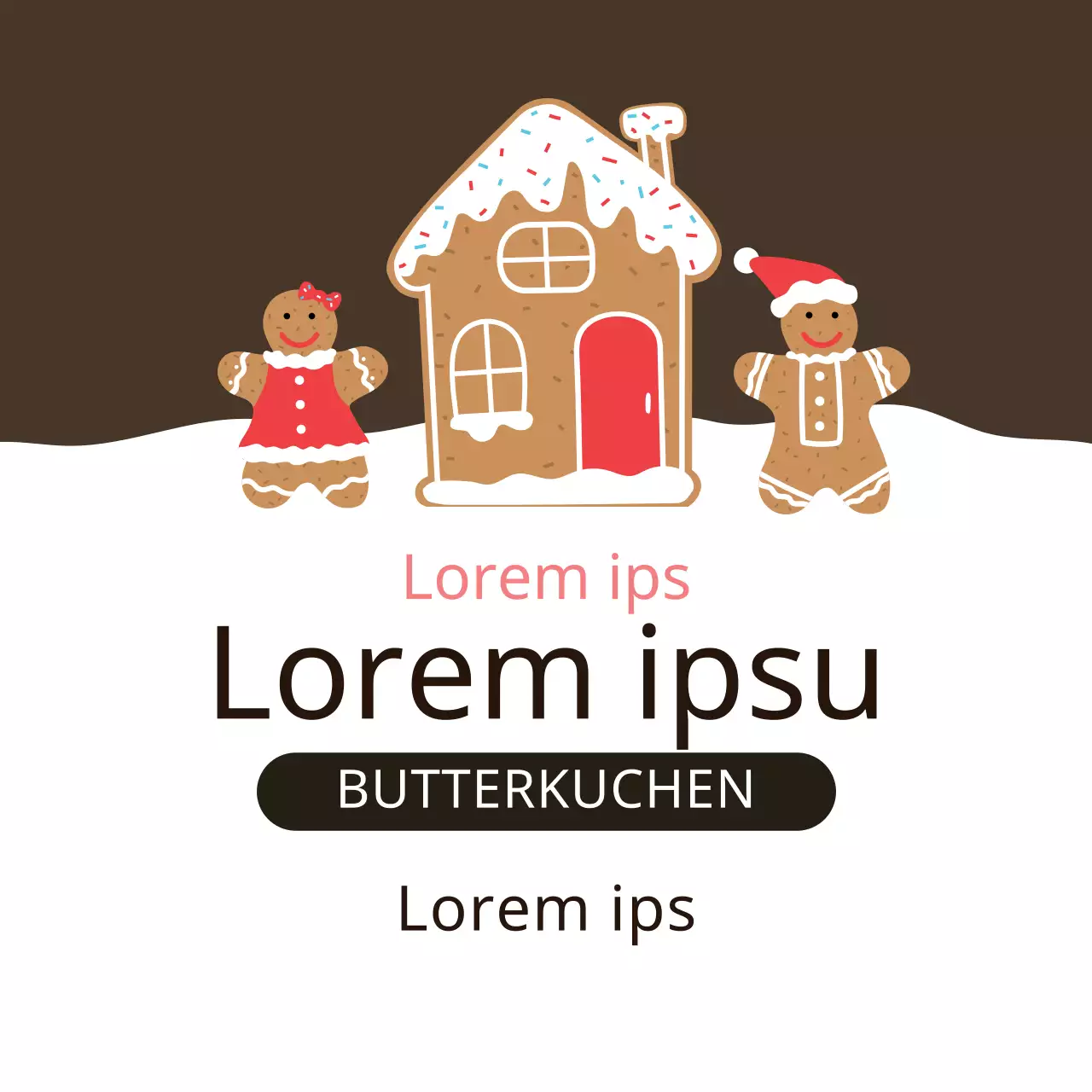 Braun Rot Illustrierte Weihnachtsplätzchen-Etiketten