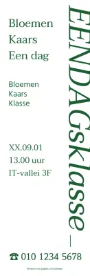 Over de eendaagse les: een eenvoudige, sentimentele bloemenkaars in beeldhouwstijl in groen.