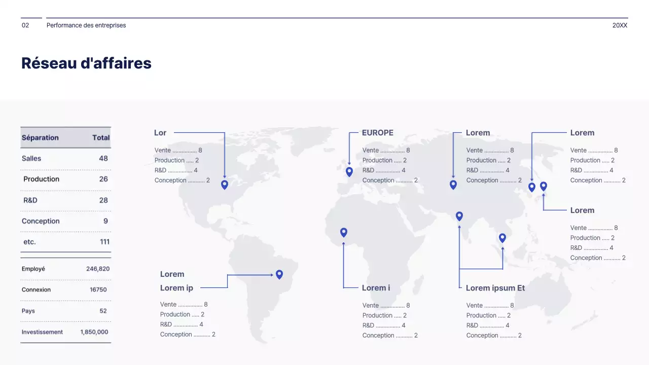 Concept simple en bleu marine et blanc rapport de gestion d'entreprise
