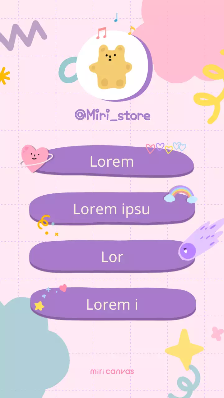 Um conceito de ilustração giro em rosa e roxo