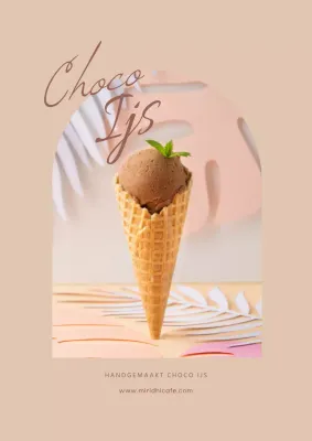 Zomer Eenvoudig Handgemaakt Chocolade-ijs promotie