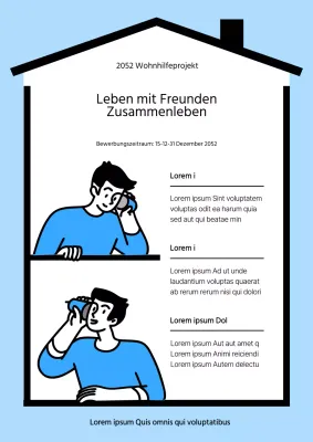 Projektankündigung zur Unterstützung von Wohngemeinschaften in Blau