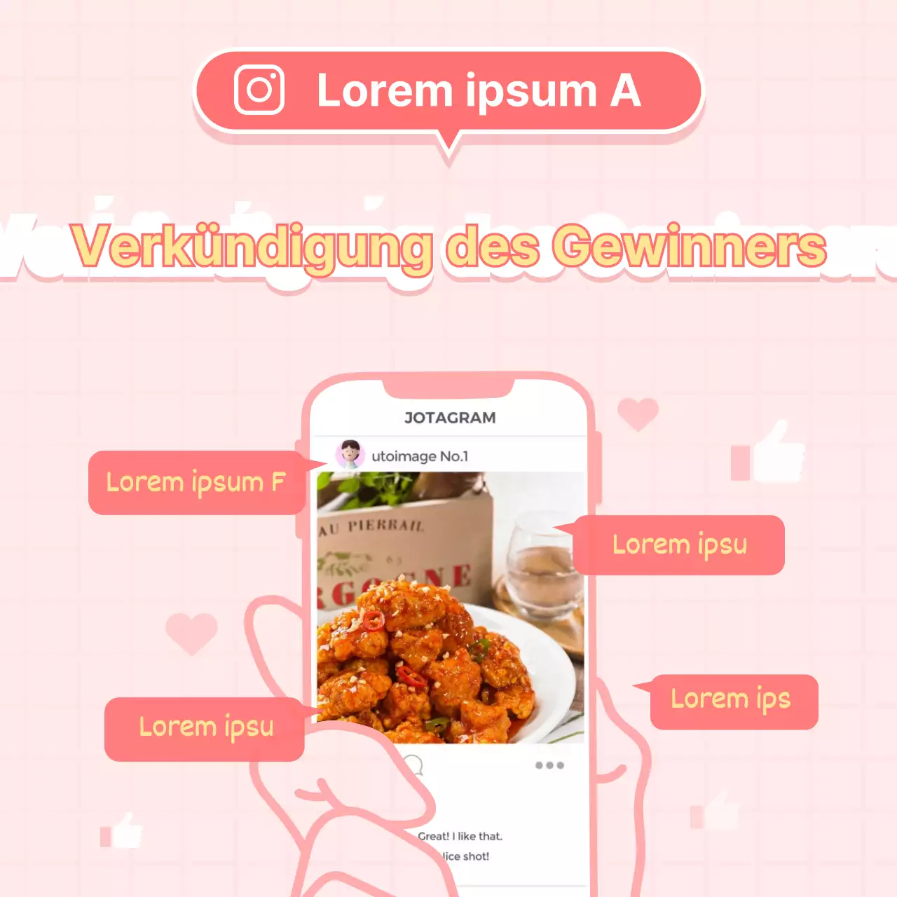 Bekanntgabe der Gewinner von Social-Media-Events in Rosa