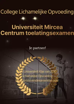 Aankondiging van de geslaagde kandidaten van het toelatingsexameninstituut in eenvoudige bruine en gouden tinten